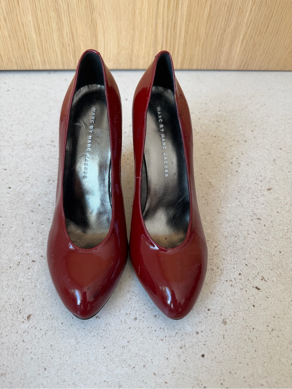 Marc by Marc Jacobs Patent Leather Wine Red Pointed Toe Pumps